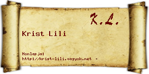 Krist Lili névjegykártya